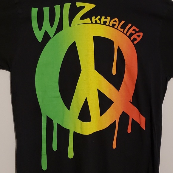Wiz Khalifa Peace Sign Logo Rap Hip Hop L Shirt - Picture 1 of 6